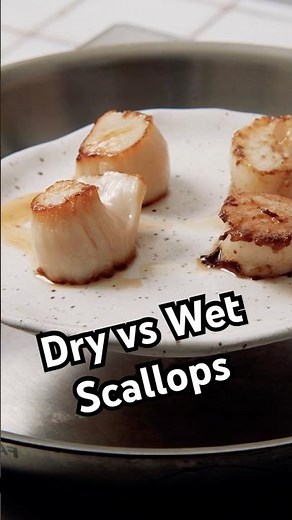 The difference between cooking with dry vs wet scallops. #cooking #seafood #scallops