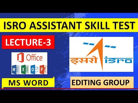 ISRO Assistant Skill test 2024 | Lecture 3 | Ms word Editing Group