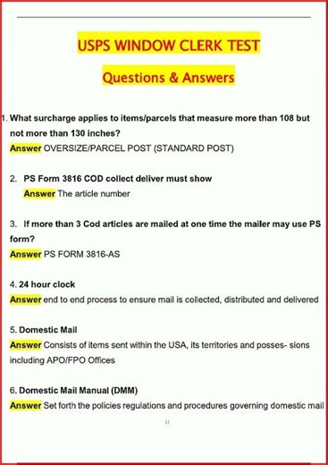 Usps Window Clerk Test Latest Actual Questions And Verified video