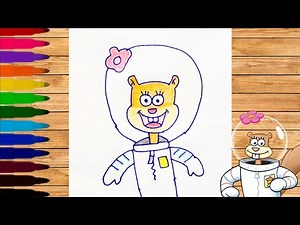 رسم ساندي امور من كرتون سبونج بوب / رسم كرتون / رسم للاطفال /How to draw Sandy Cheeks from SpongeBob