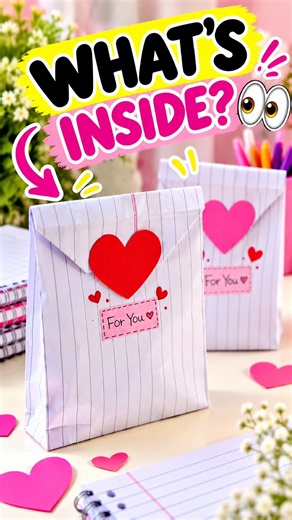 I Made a Cute Gift Bag from a Notebook Page! 😍 | Easy DIY Paper Craft #shorts