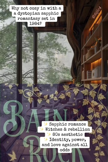 A dystopian sapphic romantasy set in 1984 with witches, rebellion, and forbidden love on an island ruled by a militia. ✨ Sapphic romance ✨ Witches & rebellion ✨ 80s aesthetic ✨ Identity, power, and love against all odds #bainrock #dystopianfantasy #booktokuk #queerbooktok #fantasybooktok