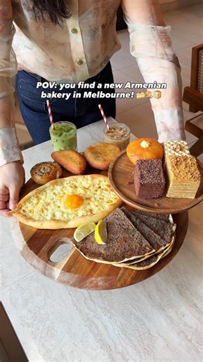 Win - Melbourne Food Song Captioner on Instagram: "Send this to your bestie now! 🥰 @tatiksdelights (84 Moray St, Southbank) Happy Monday besties! Did you know about this new Armenian bakery in Melbourne? It’s owned by a lovely couple who makes everything from scratch using the wife’s grandmother’s recipes! Their signature 12 layer honey cake is a must try! Make sure to also try out their sweet and savory pastries as well! 🥹 🍰 12 Layer Honey Cake ($13) / 🍫 Milkado Cake ($12) / 💛 Napoleon Cak