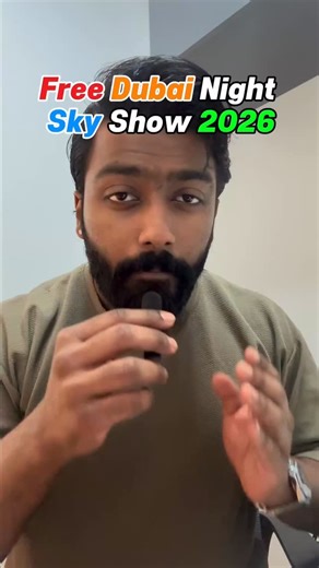 @surajj_dxb on Instagram: "Free Dubai Night Sky Show 2026! We talk about attending Dubai’s spectacular skydivers and drone show happening on Saturday, January 10th. We discuss the timing (8 PM to 10 PM), the thousand-plus drones creating digital displays, and the best fireworks in Dubai. We plan to meet up and head to the locations at JBR and Blue Waters Island to catch this amazing event. #dubai #newyearfireworks #dubaievents #skydiver #jbr"