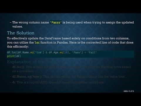 How to Update Dataframe Using Conditions Based on Two Columns in Pandas