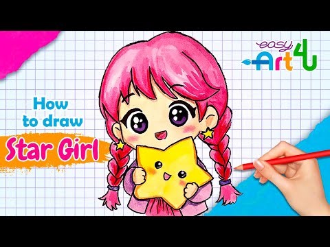 How to Draw a Magical Girl with a Star EASY 🌟