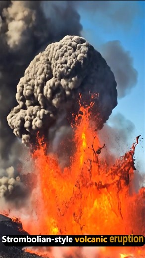 A closer look at the mechanics inside an active eruption. What you’re seeing is a burst of fragmented magma—tiny molten droplets called pyroclasts—being pushed upward by rapidly expanding volcanic gases. The dense, dark plume is a mix of ash, fine rock particles, and water vapor, lifted high as hotter material rises and cooler air rushes in around it. This frame captures the exact moment when pressure, temperature, and gas release combine to eject incandescent material into the air. | AstroNatur