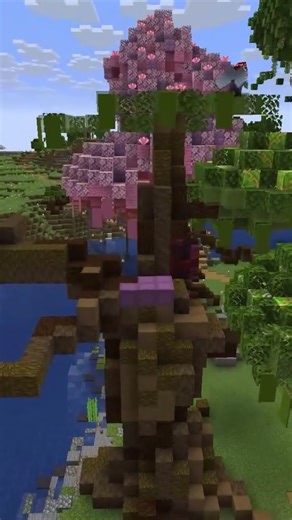Custom Magical Tree Build! #shorts #minecraft #customtree #smp