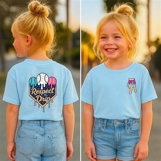 Baseball Ice Cream Drip T-shirt, Game Day Shirt, Boys Girls Kids Tee - Etsy