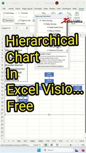 Create Hierarchical Chart in Excel Using Visio for Free - Excel Tips And Tricks #microsoft #excel #exceltips #exceltricks #tips #tipsandtricks #googlesheet #fypシ゚viral
