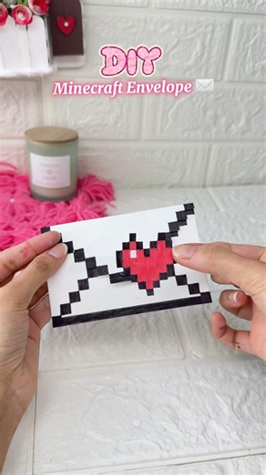 DIY Minecraft Envelope | Pixel Art Gift Idea! 💎👾