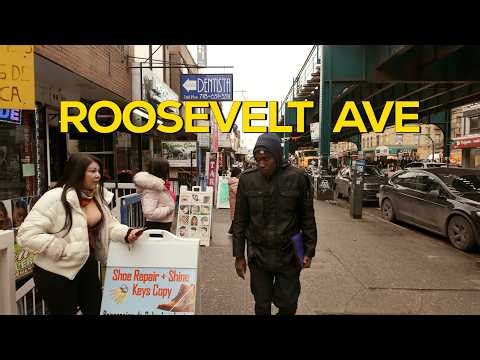 Roosevelt Ave, Queens Walking / New York in 4K