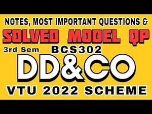 BCS302 DDCO Solved model question paper #vtu #vtupapers #ddco #questionpaper #2025