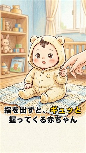 指を出すと、ギュッ。握ってくる赤ちゃん…実は🌙 #shorts