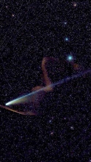 Once In A Lifetime Shot - Comet Lemmon And Meteor Trail #shorts #science #space #milkyway