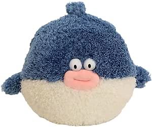 Blue Whale Shark Plush Toy 16 Inch, Anime Style Stuffed Animal, Super Soft Cuddly Toy, for Kids & Adults, Home Decor