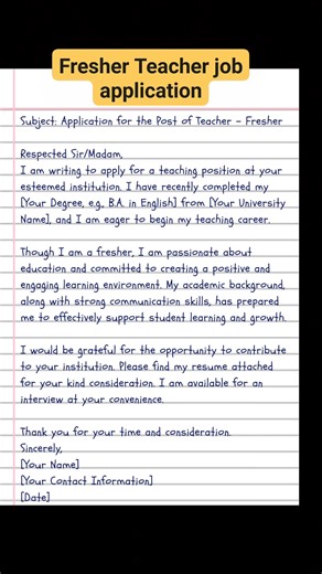 Job application letter writing idea part_46 #fresherjobs #teacherjob #jobs | English Class