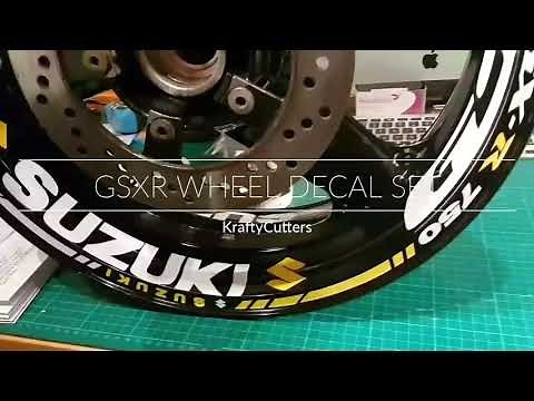 KRAFTYCUTTERS SUZUKI GSXR WHEEL STICKER SET DECAL SET GSX-R 600 750 1000 k1 k2 k2 k4 k5 k6 k7 k8 k9