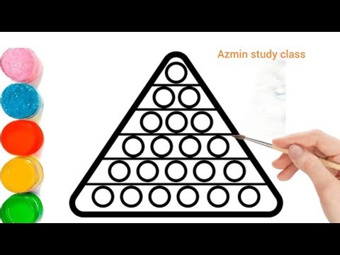 Drawing triangle Pop it |Easy pop it drawing for kids|How to draw Pop It triangle with rainbow color