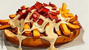 Delicious poutine recipe featuring crispy fries, rich gravy, and fresh cheese curds at a cozy kitchen setting