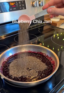 Blueberry Chia Jam 🫐 An easy way to boost your fibre intake! Ingredients: 3 cups blueberries 3 tbsp chia seeds 3 tbsp honey or maple syrup Squeeze of lemon Pinch of cinnamon (optional) Directions: Add blueberries, sweetener, and lemon to a pan over medium heat. As the berries start to break down, mash with a fork or potato masher until saucy. Remove from heat, stir in chia seeds, and let cool completely to thicken. Store in an airtight container in the fridge. #chiajam #blueberrychiajam #homema