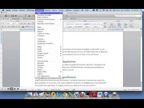 Table des matières avec Word (MAC)