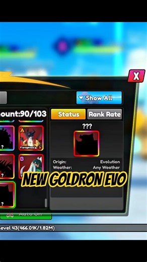 MY FIRST ATTEMPT TO GOT NEW EVO GILDRON -CATCH A MONSTER #roblox #youtubeshorts