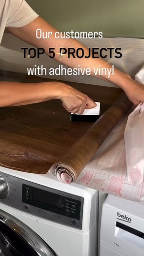 What can you transform with adhesive vinyl? The possibilities are endless — your creativity sets the limit! ✨ Share your favorite project ideas below  Here are our customers’ top 5 transformations:  Benchtops  Kitchen cupboards  Table tops  Drawers  Bathroom vanities | Vinyl Home | Facebook