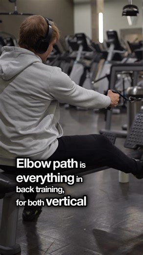 Sam Rosin on Instagram: "Back Training: Elbow Path, Elbow path is everything in back training. For both vertical rowing and horizontal pull downs, where we drive our elbow dictates which musculature is getting tension; rule of thumb is a tucked elbow by your side will generally bias the lats and a flared elbow will generally bias the traps and rear delt. This goes for all rowing options, cable rows, dumbell rows, machine rows, you name it. All pull-down and pull up variations too. Both elbow pat