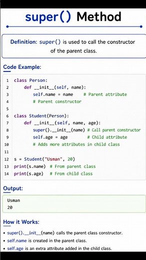 super keyword in python| object oriented programming super keyword in inheritance