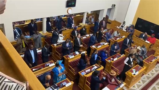 5.9K views · 53 reactions | JOYFUL MPS … Members of parliament from both the ruling and opposition parties started singing ahead of the National Assembly speaker election on Thursday. Swapo opted for prime minister Saara Kuugongelwa-Amadhila and opposition parties nominated Landless People’s Movement leader Bernadus Swartbooi on Thursday. Video: Shelleygan Petersen | The Namibian | Facebook