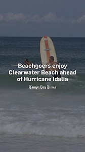 At Clearwater Beach today, several Tampa Bay residents spent their pre-Hurricane Idalia hours soaking up the sun. Stay with this story for live updates: https://trib.al/75kyB4L | Tampa Bay Times | Facebook