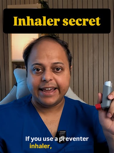 STOP using your inhaler without this one step! 🛑 If you use a brown or purple preventer inhaler, you could be at risk for oral thrush or chronic hoarseness. Most people are never told this, leading to unnecessary medical scares. Watch to see the simple 10-second fix. #asthma #inhaler #healthtips #drsumanpaul