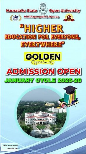 KSOU Admission open for January Cycle 2025 - 26