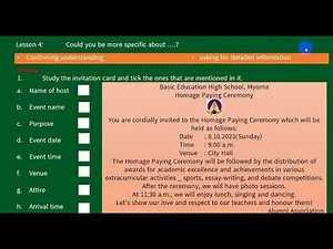 Grade 9 English Unit 2 Lesson 4: Could you be more specific about...?