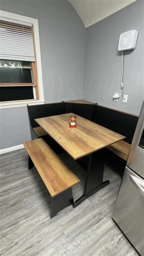Perfect for a little kitchen nook ☺️ #kitchenhack #farmhousekitchen #breakfastnook #storagebench