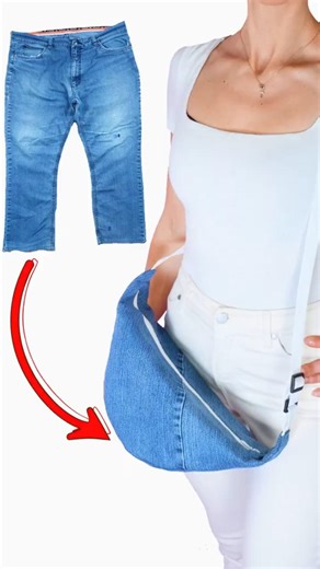 DIY Designer Shoulder Bag from Old Jeans Miarti🪡🧵✂️ 👜✌️