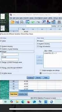 How to recode continues/scale variable in to categorical variable in SPSS. #analysis #spss