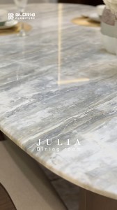 A touch of art, a sense of luxury ✨ Our newest dining room set is here to transform your home. ➡ Check it now "Julia Dining room" #furniture #furnituredesign #diningtable #diningroom | Gloria Furniture