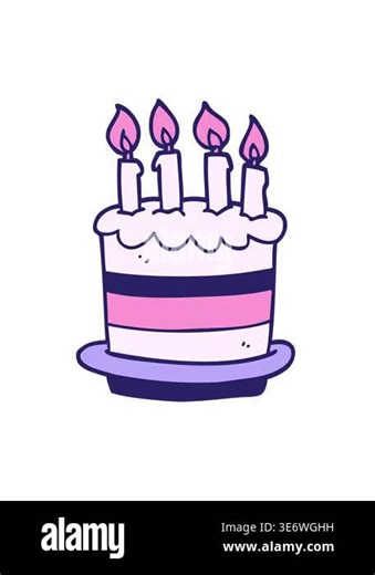 vibrating motion animation of birthday cake cartoon Stock Video Footage - Alamy