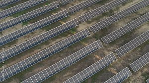 Utility scale solar farm or pv plant with bifacial modules and trackers