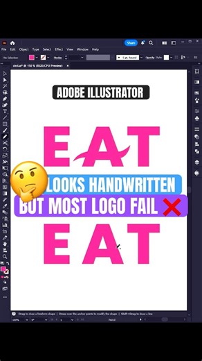 Beginner mistake: Handwritten font logos in Illustrator 2026