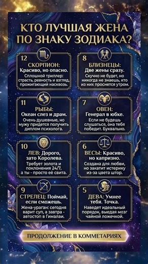 Кто лучшая жена по знаку зодиака #знакизодиака #гороскоп #гадание