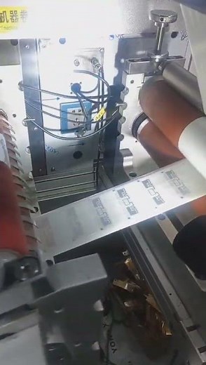Real shot of RFID tag lamination process #rfid #nfc