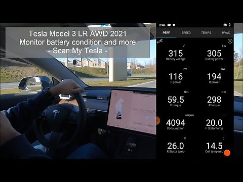 Monitor battery condition and more using Scan My Tesla app - Tesla Model 3 LR AWD 2021