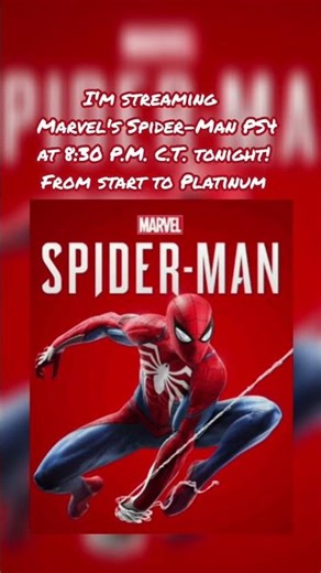 PT:2 of my Marvel's Spider-Man PS4 walkthrough from start to Platinum at 8:30 P.M. C.T. #spiderman