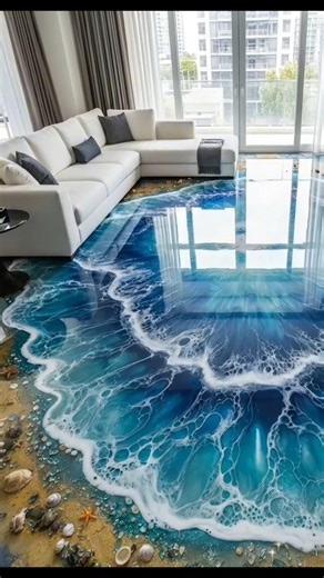 This Ocean Floor Is Actually Epoxy… And It Looks REAL 🌊😳#epoxy #epoxyresin