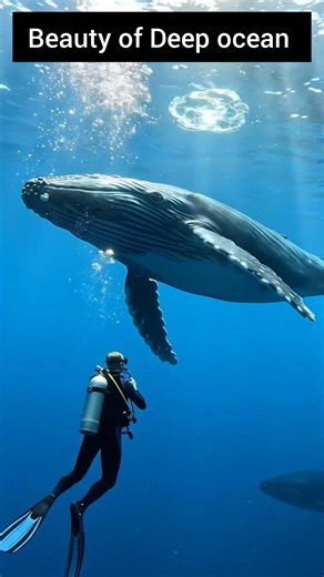 Diver Touches a Giant Whale 🐋❤️ | A Rare Underwater Moment