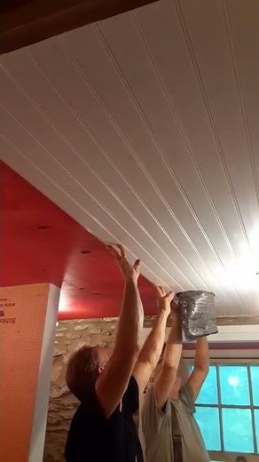 Bathroom Remodel: Beadboard Ceiling Installation