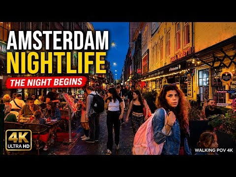 🇳🇱 Amsterdam Nightlife 4K | Night Walk in Amsterdam City Centre